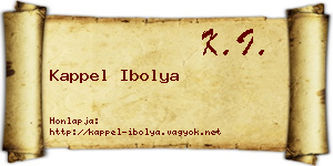 Kappel Ibolya névjegykártya